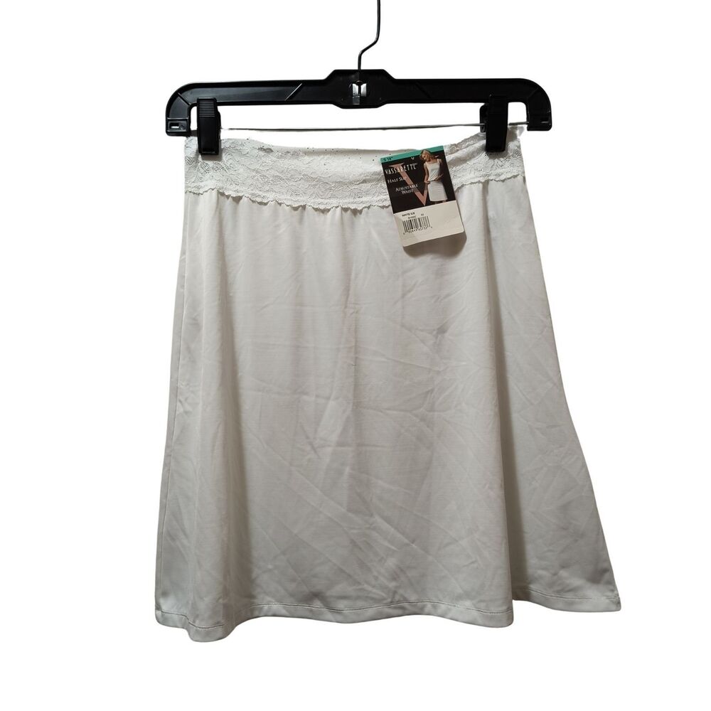 Vassarette Half Slip Small 18” White Adjustable Waist Lace Trim NWT *FLAWED*